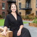 Samantha Gray outside her new home at Bellway’s Apsley Quay in Hemel Hempstead
