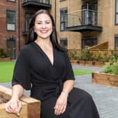 Samantha Gray outside her new home at Bellway’s Apsley Quay in Hemel Hempstead