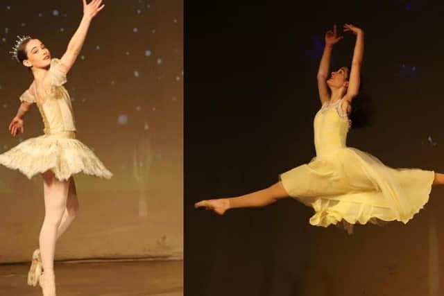 Abi Fullard, 17, and Lottie Casserley, 14, who both achieved Distinction in their ballet exams (C) nickmolnarphotography.com