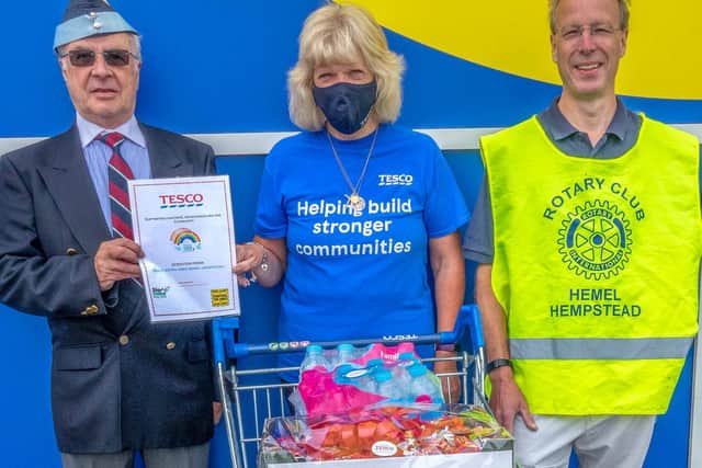 Tesco donated water and chocolates and sweets for the veterans visit to the NMA