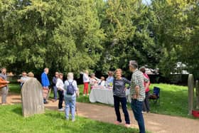 Refreshments before a 'thank you' talk and tour for some of the many volunteers of the Hospice of St Francis