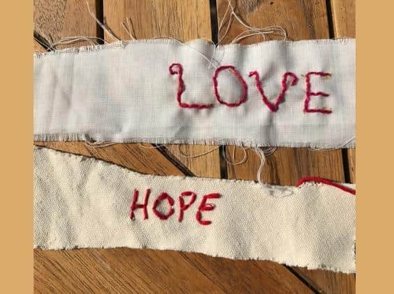 Volunteer needlework experts will be on hand to help people create their swatches