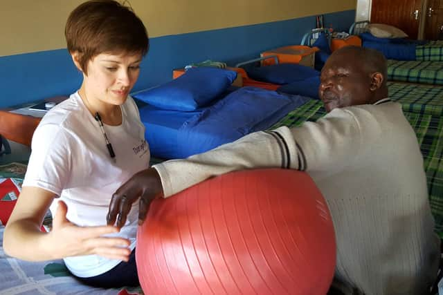 Hayley working on a patient at Shallcross Hospice in Durban