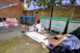 Frustrated residents complained about the piles of rubbish left in the communal bin area