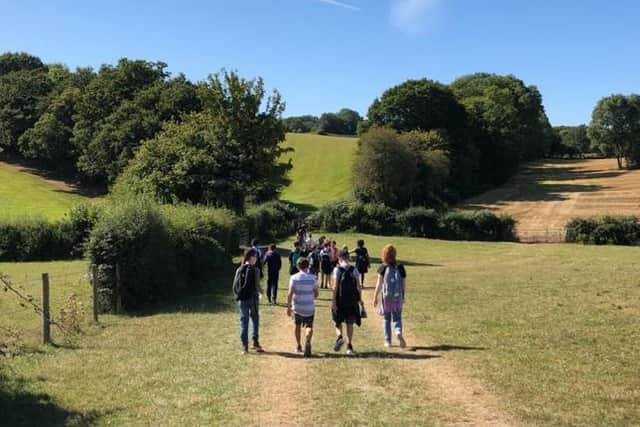 The students have chosen four charities to support (picture taken from previous charity walk)