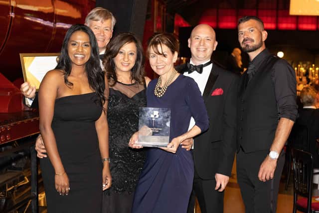 JPA team celebrating at Inspiring Herts Awards 2021