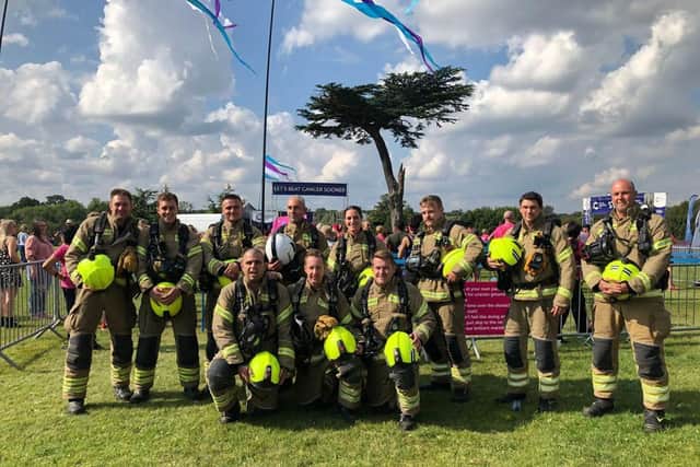 Hemel firefighters tackle blazing sunshine to raise over 7,000 for Cancer Research UK at Race for Life