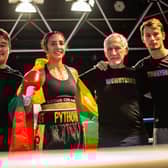 Nicola Barke with her team in the ring
