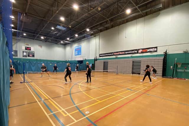 Players in action at Hemel Hempstead Leisure Centre