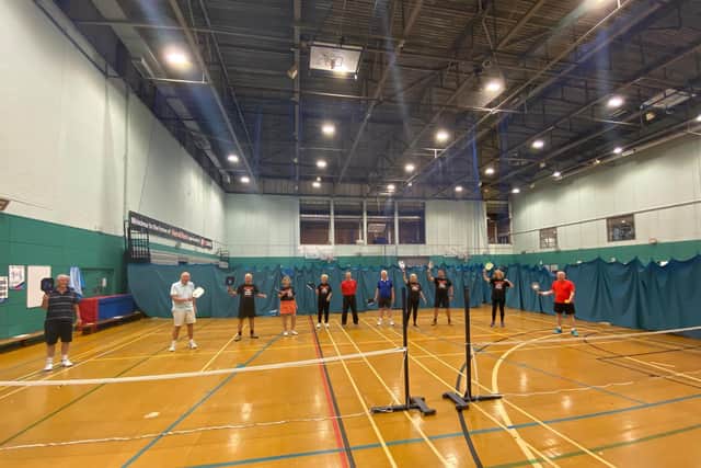 Players in action at Hemel Hempstead Leisure Centre