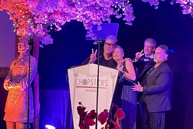 Afra at The Golden Chopsticks Awards, where she met Gok Wan