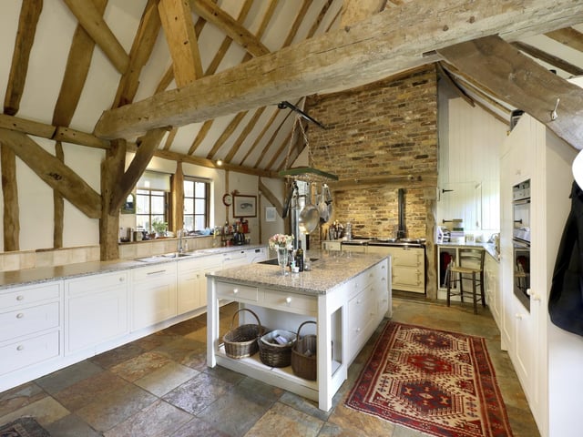The property boasts an impressive drawing and dining room and magnificent, vaulted kitchen/family room with underfloor heating, tiled floors and double gas fired Aga.