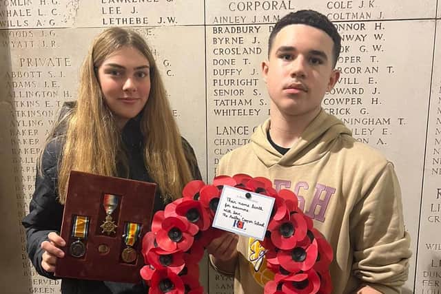Remembrance Day Astley Cooper School pupils honour relatives at First