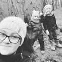 Emma Crossey with her daughters Layla and Ellie Hamilton