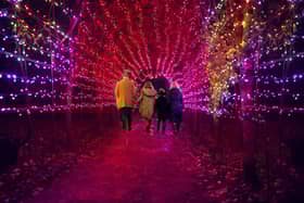 Pink light tunnel