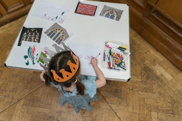 Children were invited to look at the art and make some themselves. 

Photo: Brian O’Carroll