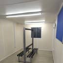 The temporary changing facilities at the Gadebridge sports pitches. Credit: Cllr William Allen.