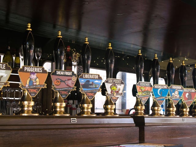 Fourteen brewery-fresh beers are offered at The Piggeries.