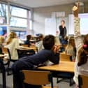 Children in a classroom.