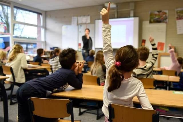 Children in a classroom.