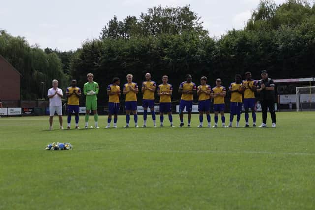 Berkhamstead FC applaud Max at Sunday's game against Real Bedford (July 19).