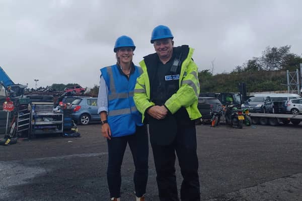 NFU Hertfordshire Vice Chair Ros David and PC Paul Chapman.