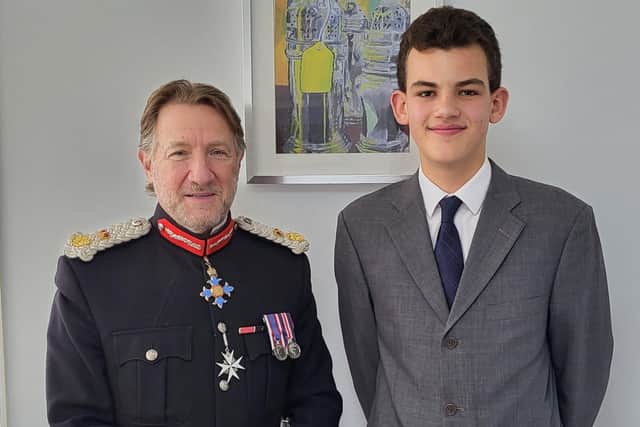 Lord Lieutenant with Year 12 student Oliver