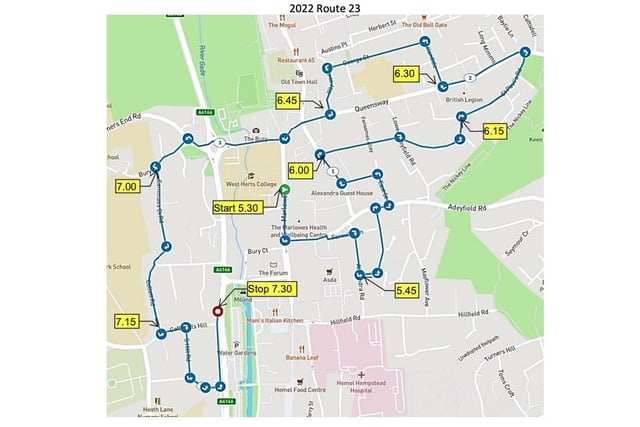 4 December - Route 23: Town Centre/Cotterells