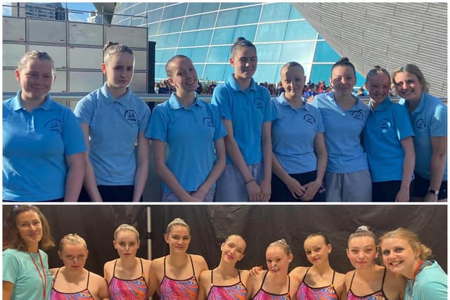DSSC volunteer Suzanne and DSSC team members; India Garman, Esme Knox, Freyja Rushe, Daisy Wain, Zoe McGinty, Alex White and Maddie Hammatt, with coach Emma Chapman.