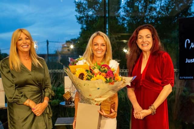 Just A Little Build's Founder, Sarah-Jane Cousens with Laura Jane Clark and V4's Lucy Pickett