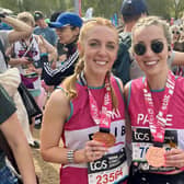 Victoria Cusack, left, and Paige Lydon have raised more than £7,000 for the RNIB after completing this year's London Marathon