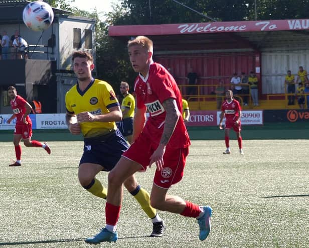 Action from Saturday's win over Farnborough. Photo: Hemel Hempstead Town FC.