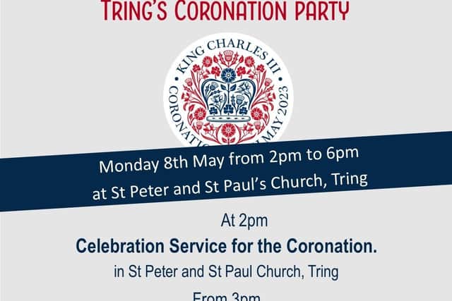 The poster inviting everyone to attend Tring's Coronation Party