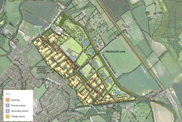 The plans of the village, Marshcroft, which have been submitted to the council.