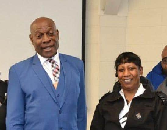 Frank and Prison Officer Pam Sandiford