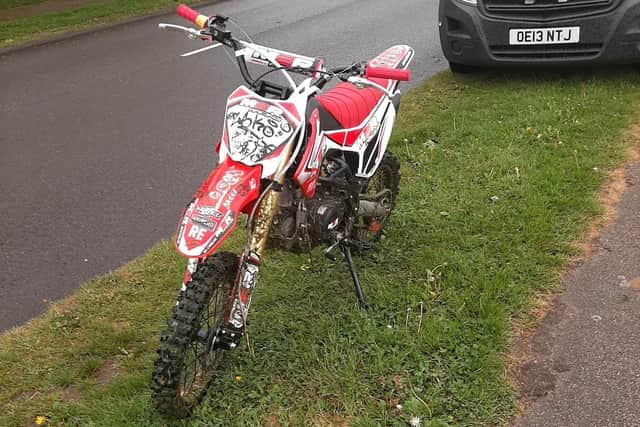 Police officers seized the off-road bike yesterday (May 11).
