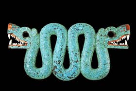 Aztec double-headed serpent of turquoise mosaic (Coll. British Museum)