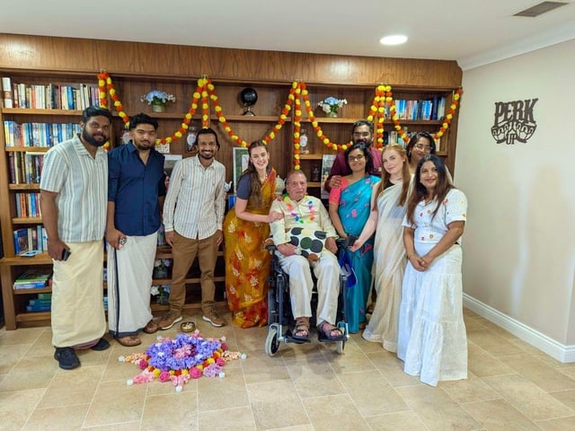 Indian resident Dinkar Patel, aged 88, was thrilled to participate in the event