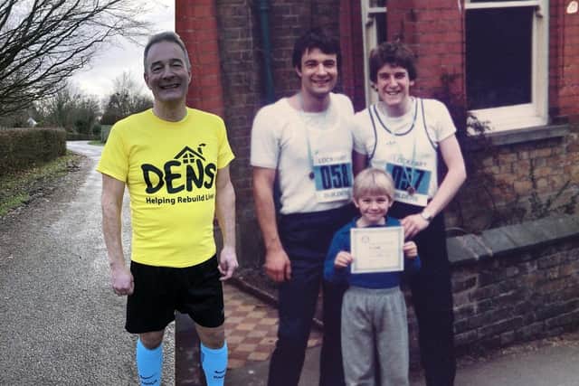 Now and then, Tony Marsh, left and centre, pictured in 1983.