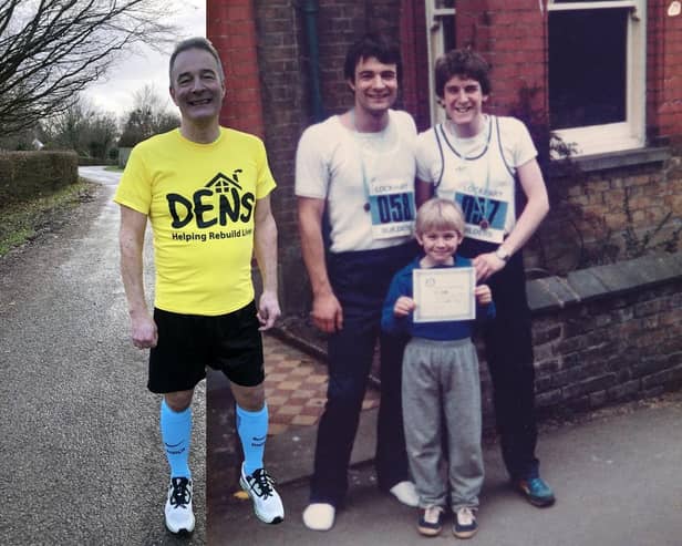Now and then, Tony Marsh, left and centre, pictured in 1983.