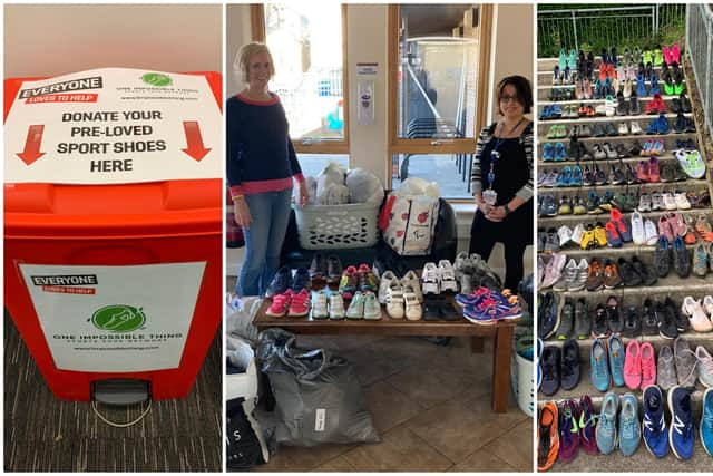 The charity  has given out nearly 1300 pairs of trainers to people in need.