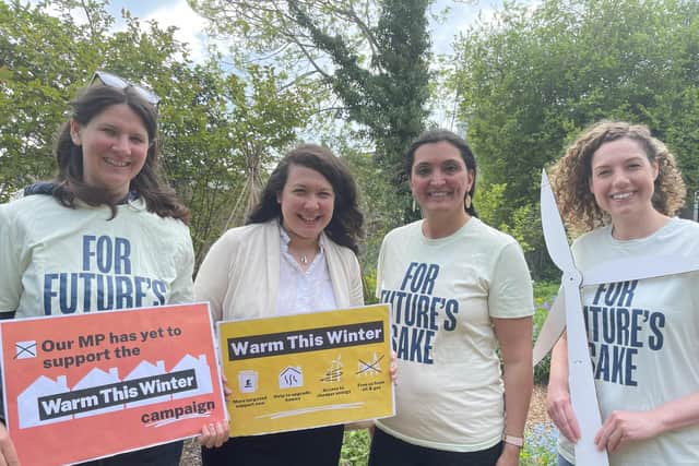 Members of the Dacorum branch of Parents for Future joined the Warm this Winter Mass MP lobby campaign