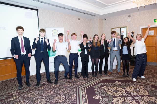 Team Rodney from Sir John Lawes School celebrating their win