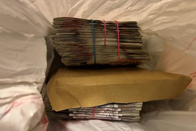 Some of the money seized