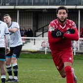 Millar Matthews-Lewis celebrates the opening goal. Photo: Nicola Sear