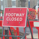 Generic footpath closed image for editoial use.