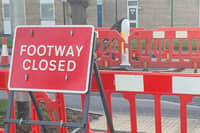 Generic footpath closed image for editoial use.