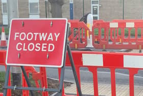 Generic footpath closed image for editoial use.