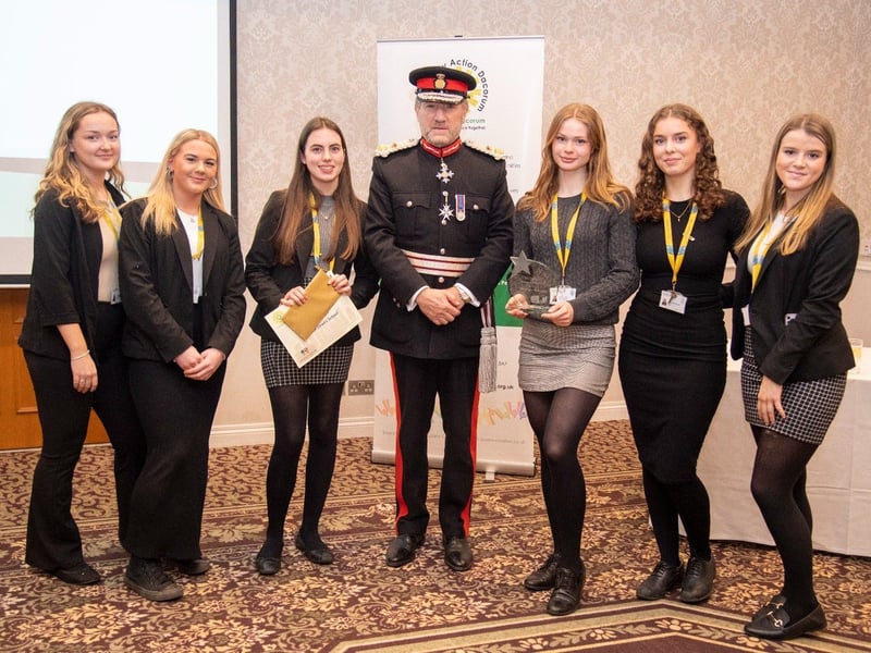 Team Dingo Dollars receiving their award from The Lord Lieutenant of Hertfordshire