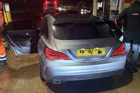 This vehicle has been seized by police officers